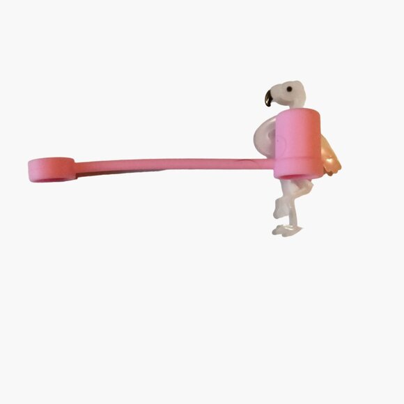 Straw Caps Flamingo Silicone Charms Lot 3 - Picture 6 of 11